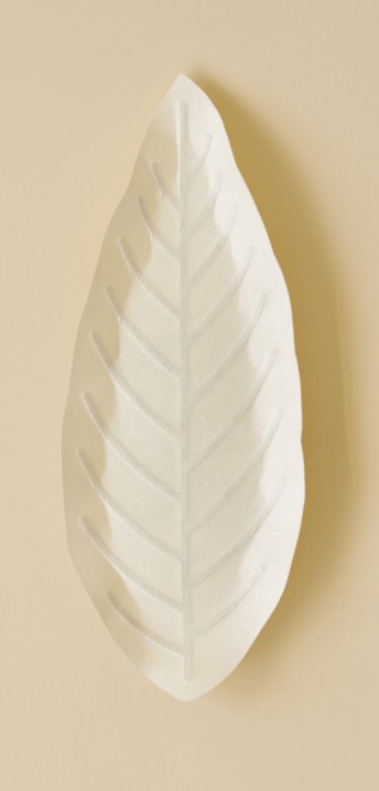 Flexible Hanji Paper Tray Leave ivory 30x12cm
